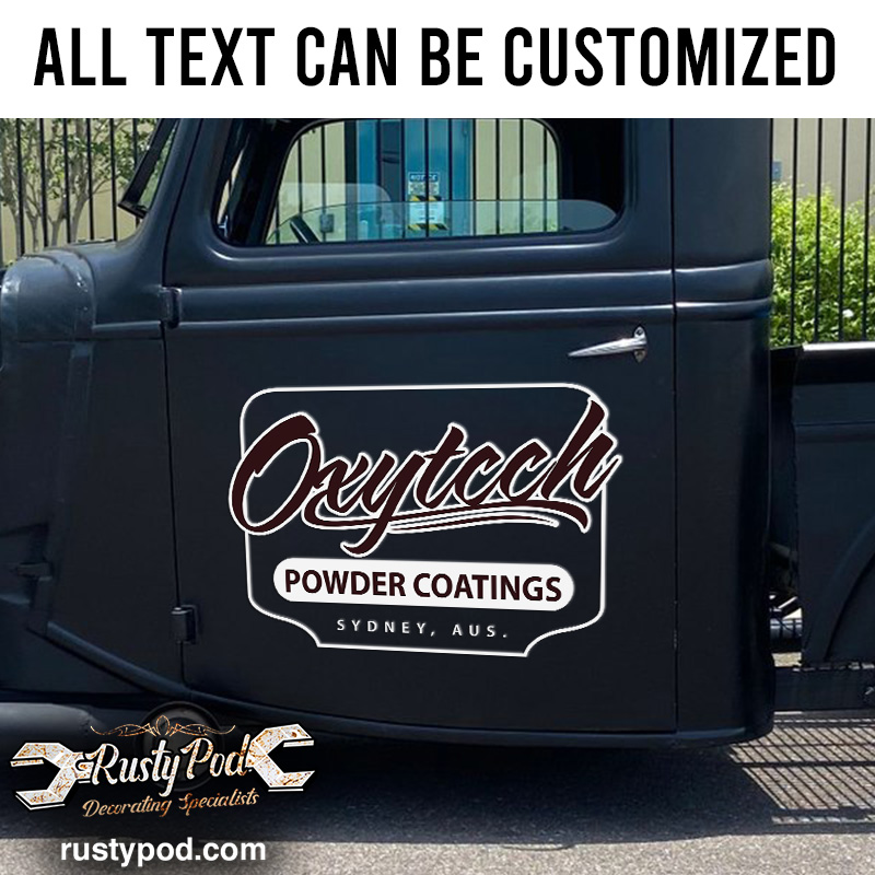 personalized hot rod power coatings lettering vinyl sticker 10798